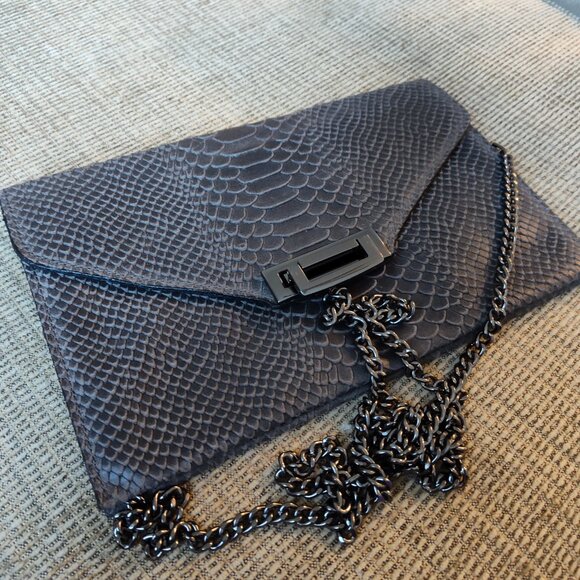 Vintage Crocodile Embossed Leather Bag. Excellent condition - Picture 10 of 15